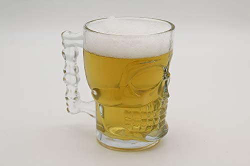 Winkee - Totenkopf Bierglas I 0,5 L Bier-Krug I Für Halbes helles, I Tolles Männergeschenk von Winkee