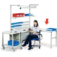 Winkel-Anbautisch für TRESTON Arbeitsplatzsystem, höhenverstellbar, TK 150 kg, BxT 1.200 x 700 mm von Treston