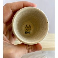 Handgemachte Keramik-Schnapsgläser Handbemaltes Katzendesign, Moderne Barware von WinkingCatClay