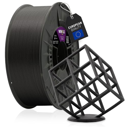 WINKLE PETG CF Filament 1.75mm Kohlenstoff, 300g Spule, 3D Drucker Filament Kompatibel mit FDM Druckern, 3D-Druckmaterialien, Maßgenauigkeit +/- 0.05mm, Schlagfest, Kohlefaser von WINKLE FEED YOUR PRINTER