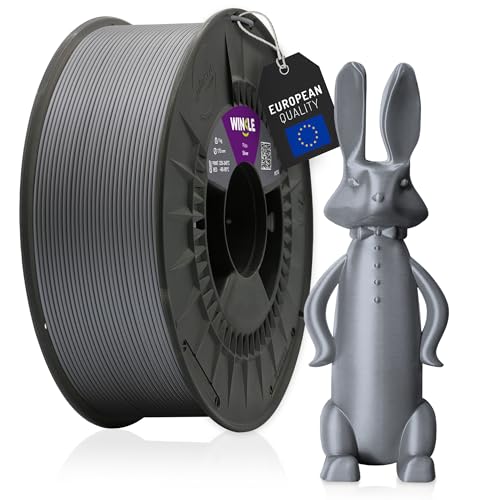 WINKLE PETG Filament 1.75mm Silber, 1kg Spule, 3D Drucker Filament Kompatibel mit FDM Druckern, 3D-Druckmaterialien, Maßgenauigkeit +/- 0.05mm, Schlagfest, Leicht zu Bedrucken von WINKLE FEED YOUR PRINTER