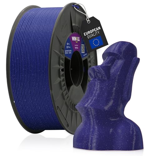 WINKLE PLA HD Glitter Filament 1.75mm Mitternachtsblau, 300g Spule, 3D Drucker Filament Kompatibel mit FDM Druckern, 3D-Druckmaterialien, Maßgenauigkeit +/- 0.05mm, Leicht zu Bedrucken von WINKLE FEED YOUR PRINTER