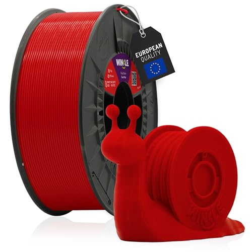 WINKLE PLA HD Filament 2.85mm Teufel Rot, 1kg Spule, 3D Drucker Filament Kompatibel mit FDM Druckern, 3D-Druckmaterialien, Maßgenauigkeit +/- 0.05mm, Bioabbaubar Leicht zu Bedrucken von WINKLE FEED YOUR PRINTER