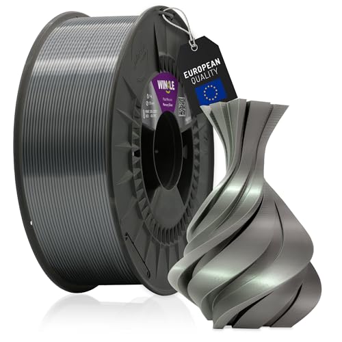WINKLE PLA Silk Filament 1.75mm Quecksilber Silber, 1kg Spule, 3D Drucker Filament Kompatibel mit FDM Druckern, 3D-Druckmaterialien, Maßgenauigkeit +/- 0.05mm, Leicht zu Bedrucken, Seiden von WINKLE FEED YOUR PRINTER