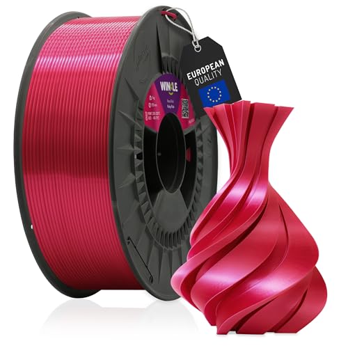 WINKLE PLA Silk Filament 1.75mm Rubin Rosa, 1kg Spule, 3D Drucker Filament Kompatibel mit FDM Druckern, 3D-Druckmaterialien, Maßgenauigkeit +/- 0.05mm, Leicht zu Bedrucken, Seidenfinish von WINKLE FEED YOUR PRINTER