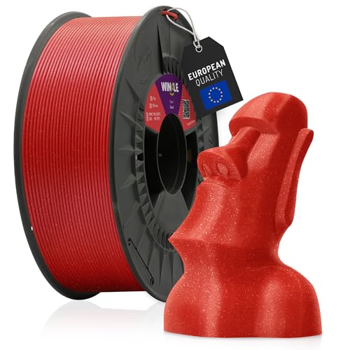 WINKLE PLA HD Glitter Filament 1.75mm Koralle, 300g Spule, 3D Drucker Filament Kompatibel mit FDM Druckern, 3D-Druckmaterialien, Maßgenauigkeit +/- 0.05mm, Leicht zu Bedrucken von WINKLE FEED YOUR PRINTER
