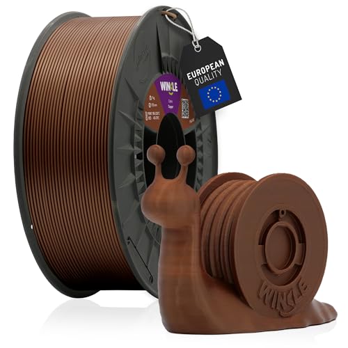 WINKLE PLA HD Filament 1.75mm Kupfer, 1kg Spule, 3D Drucker Filament Kompatibel mit FDM Druckern, 3D-Druckmaterialien, Maßgenauigkeit +/- 0.05mm, Bioabbaubar Leicht zu Bedrucken von WINKLE FEED YOUR PRINTER