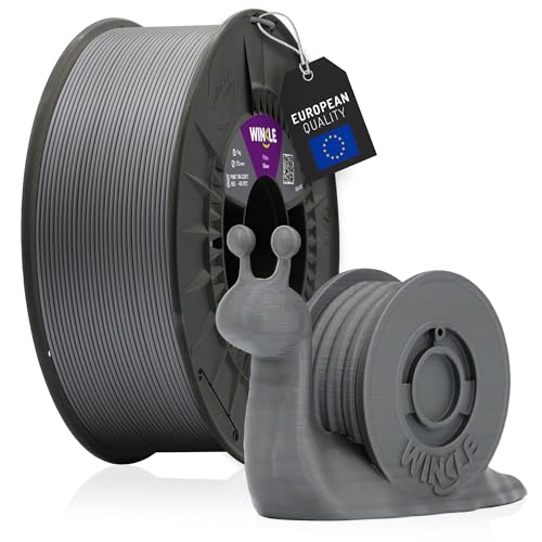 WINKLE PLA HD Filament 1.75mm Silber, 1kg Spule, 3D Drucker Filament Kompatibel mit FDM Druckern, 3D-Druckmaterialien, Maßgenauigkeit +/- 0.05mm, Bioabbaubar Leicht zu Bedrucken von WINKLE FEED YOUR PRINTER