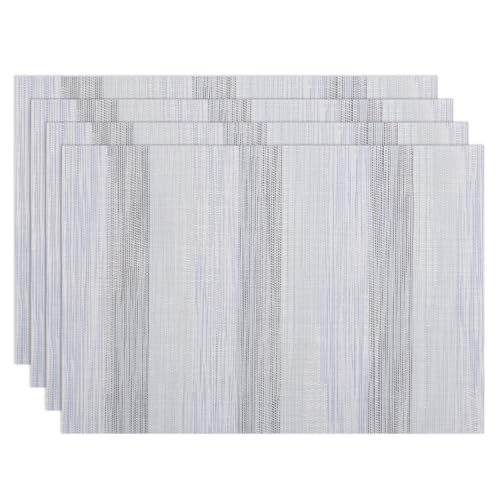 Winknowl 4er Set Tischsets Abwaschbar, PVC Platzdeckchen Abgrifffeste Hitzebeständig, rutschfest Platz-Matten für Küche Speisetisch Abwischbar Tisch-Matten Antifouling (Lightsteel Blau) von Winknowl