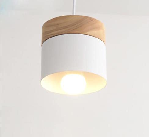 Moderne Pendelleuchte aus Holz Eisen weiß Pendelleuchte LED Restaurant Cafe Schlafzimmer E27 LED Licht von Winlams