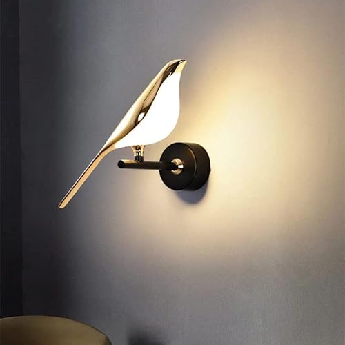 Wandleuchte Magpie Wohnzimmer TV Hintergrund Wandleuchte Nachttischlampe für Schlafzimmer Hotel Luxus Rot Einfache und kreative Vögel (Single-Warm Light) von Winlams