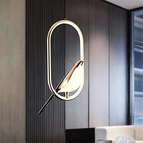 Winlams Kronleuchter Vogel Lampe Moderne Luxus Schlafzimmer Nachttisch Kronleuchter Nordic Kreativ Wohnzimmer Restaurant Bar Mode Atmosphäre Pie Form Beleuchtung Galvanotechnik Lampen (White Light) von Winlams