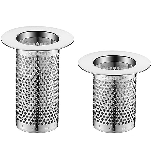 2 x Edelstahl-Bodenablauffilter Bodenablauf Haarfänger Küche Spüle Sieb Badezimmer Bodenablauf Abdeckung Abstreifgitter von Winlauyet