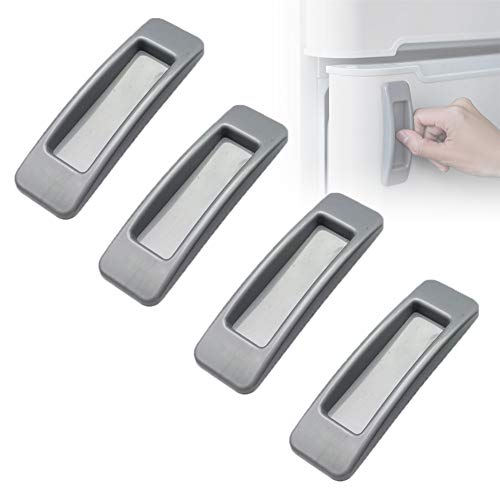 4x Selbstklebend Pull Griff Kreative Praktische Haushalt Hilfsgriffe für Küchenschränke Fenster Schublade Schrank Kühlschrank (Grau) von Winlauyet