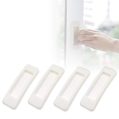 Winlauyet 4x Selbstklebend Pull Griff Kreative Praktische Haushalt Hilfsgriffe für Küchenschränke Fenster Schublade Schrank Kühlschrank (Weiß) von Winlauyet