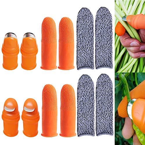 12 Stück Garten Silikon Daumenmesser Werkzeuge Anti-Schnitt Fingerabdeckung - Finger Obstpflücker Garten Geschenke zum Trimmen Pflanzen Obst Gemüse von Winmany