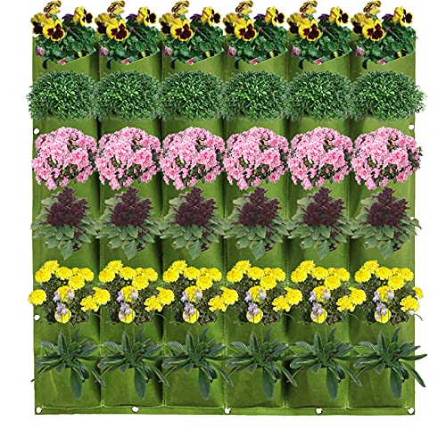36 Taschen Wand-Pflanzbeutel Vertikale Wand Garten Pflanzer Pflanztaschen Hängend Begrünung Pflanztaschen Beutel Blumen Kräuter Anzucht Container für Garten Hof Heimdekoration von Winmany