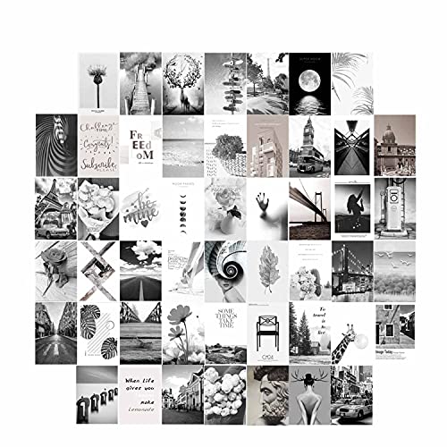 50-teiliges Wandcollage-Set, ästhetisches Bild, Wandcollage, Album-Cover, Retro, 80er-Jahre, ästhetische Poster, einzigartige Indie-Raumdekoration, Wand-Collage-Set, Pink für Raumdekoration (grau) von Winmany