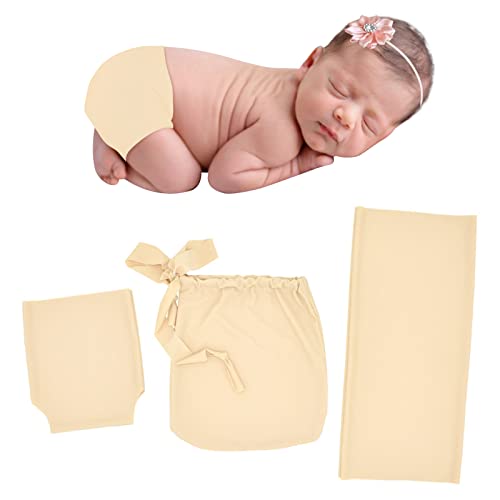 Baby-Foto-Requisiten für Neugeborene, Wickeldecke und Wickeldecke, für Babys, Mädchen, Jungen, 3 Stück von Winmany