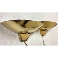 Art Deco Stil Messing Wandleuchten, 1970Er Jahre, 2Er Set von WinnemullerAntiques