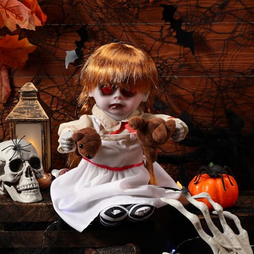WinnerWhy Girl Halloween Animatronic Ghost Creepy Haunted Doll Sound Activated Scary Sound Hand Movements Battery Operated Haunted House Props Halloween Party Decor WinnerWhy Girl Halloween Animatronic Ghost Creepy Haunted Doll Sound Activated Scary Sound Hand Movements Battery Operated Haunted House Props Halloween Party Decor von WinnerWhy