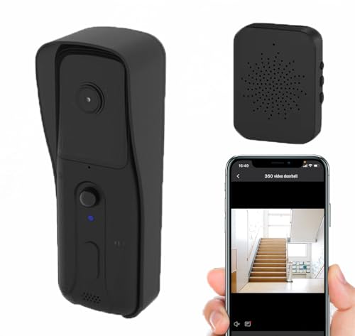 WLAN Video Türklingel mit Kamera，Smarte Video Doorbell mit 19 Gongs，120° Weitwinkel,2-Wege-Audio,2.4GHz,Nachtsicht, Unterstützt SD,Unterstützt Batteriebetrieb oder USB-Stromversorgung von Winnes
