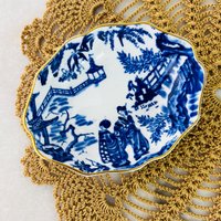 Antiker Royal Crown Derby Anstecknadel 1920Er Jahre Blaue Mikado Transferware von WinnieHorsley