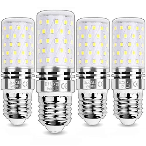 HZSANUE E27 LED Mais Lampen 12W, 6000K Tageslichtweiß, 1350Lm, Edison Schraube Kerze Leuchtmittel, 100W Glühlampen Äquivalent,Nicht Dimmbar, 4er-Pack von HZSANUE