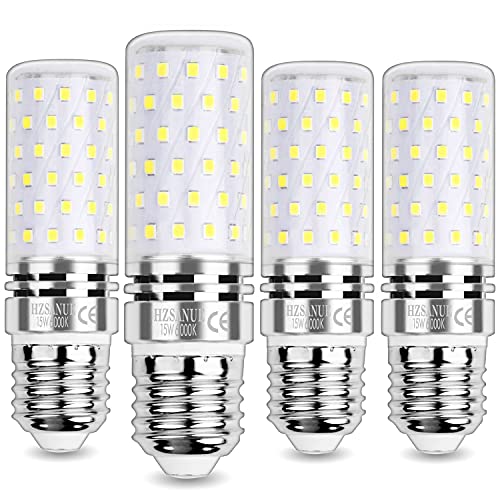 HZSANUE E27 LED Mais Lampen 15W, 6000K Tageslichtweiß, 1700Lm, Edison Schraube Kerze Leuchtmittel, 120W Glühlampen Äquivalent,Nicht Dimmbar, 4er-Pack von HZSANUE