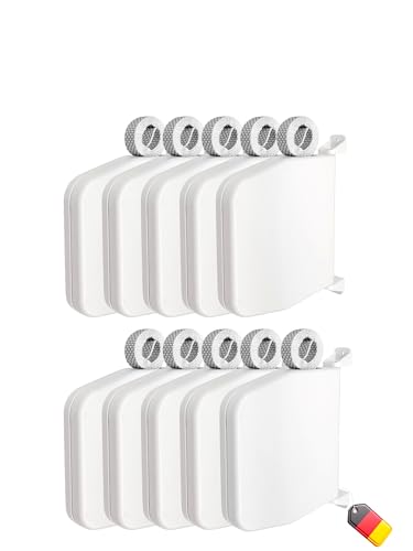 WINRODOOR® Rolladen-Gurtwickler Aufputz – 10er Pack – Mit vormontiertem 6 m Gurt – Robuster Mini-Gurtaufroller für 15 mm Gurt – 180° schwenkbar – Lochabstand 155 mm – Weiß – Made in Germany von Winrodoor