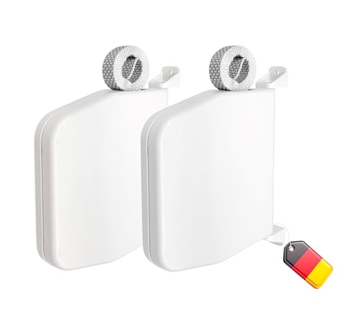 WINRODOOR® Rolladen-Gurtwickler Aufputz – 2er Pack – Mit vormontiertem 6 m Gurt – Robuster Mini-Gurtaufroller für 15 mm Gurt – 180° schwenkbar – Lochabstand 155 mm – Weiß – Made in Germany von Winrodoor