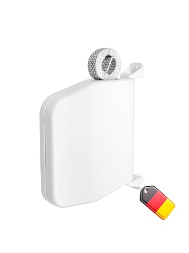 WINRODOOR® Rolladen-Gurtwickler Aufputz – Mit vormontiertem 6 m Gurt – Robuster Mini-Gurtaufroller für 15 mm Gurt – 180° schwenkbar – Lochabstand 155 mm – Weiß von Winrodoor