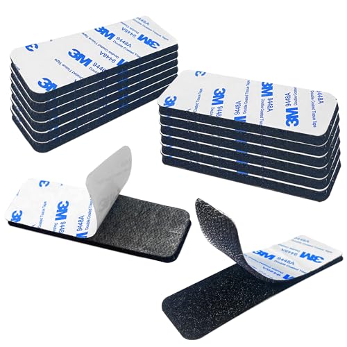 Industriestarker Klettband-Set (12 Stück) | Wiederverwendbares doppelseitiges Klebepads 3x10 cm Für Teppichfixierung, Kabelmanagement, Wandhalterung & Bastelprojekte | Schwarz, rückstandsfrei von Winsay