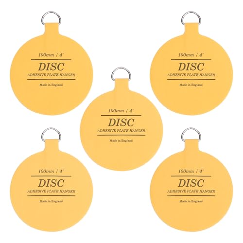 Scheiben-Aufhänger für Wände – (100 mm) Teller-Hängescheibe – starker unsichtbarer Tellerhalter, selbstklebend, zum Aufkleben von Haken, Wandplattenhalter, 5 Stück von Winsome