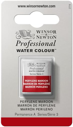 Winsor & Newton 0101507 Professional Aquarellfarbe, lebendige Wasserfarben in Künstlerqualität, hohe Farbbrillanz & Leuchtkraft, lichtecht, Archivqualität, 1/2 Napf - Perylenkastanie von Winsor & Newton
