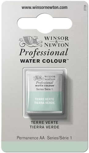 Winsor & Newton 0101637 Professional Aquarellfarbe, lebendige Wasserfarben in Künstlerqualität, hohe Farbbrillanz & Leuchtkraft, lichtecht, Archivqualität, 1/2 Napf - Grüne Erde von Winsor & Newton