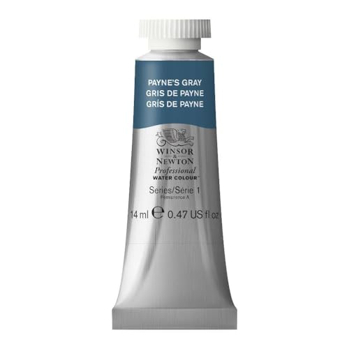 Winsor & Newton 0105465 Professional Aquarellfarbe, lebendige Wasserfarben in Künstlerqualität, hohe Farbbrillanz & Leuchtkraft, lichtecht, Archivqualität, 14ml Tube - Payne's Grau von Winsor & Newton