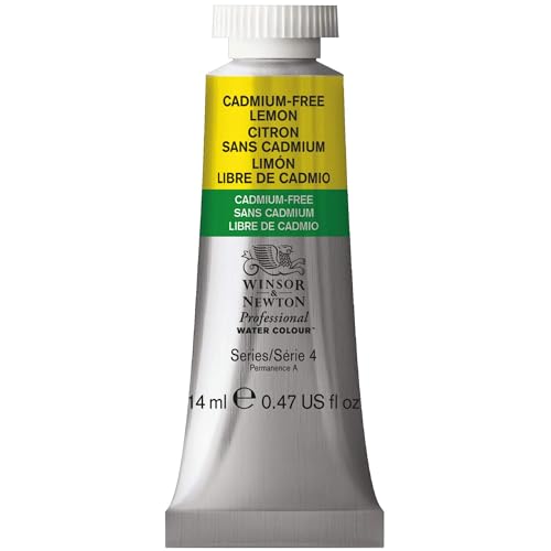 Winsor & Newton 0105898 Professional Aquarellfarbe, lebendige Wasserfarben in Künstlerqualität, hohe Farbbrillanz & Leuchtkraft, lichtecht, Archivqualität, 14ml Tube - Kadmiumfrei Zitrone von Winsor & Newton