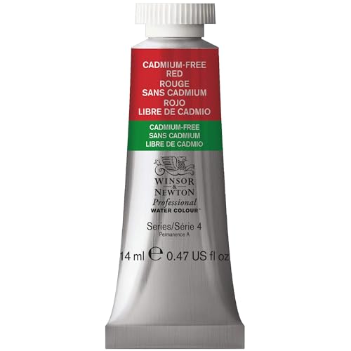 Winsor & Newton 0105901 Professional Aquarellfarbe, lebendige Wasserfarben in Künstlerqualität, hohe Farbbrillanz & Leuchtkraft, lichtecht, Archivqualität, 14ml Tube - Kadmiumfrei Rot von Winsor & Newton