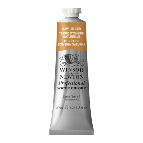 Winsor & Newton 0114554 Professional Aquarellfarbe, lebendige Wasserfarben in Künstlerqualität, hohe Farbbrillanz & Leuchtkraft, lichtecht, Archivqualität, 37ml Tube - Umbra natur von Winsor & Newton