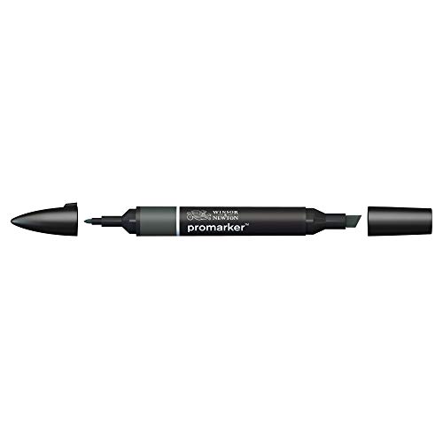 Winsor & Newton 0203382​ ProMarker Professioneller Layoutmarker - 2 Spitzen, fein und breit für Zeichnungen, Design und Layouts - Kalt Grau 7 von Winsor & Newton