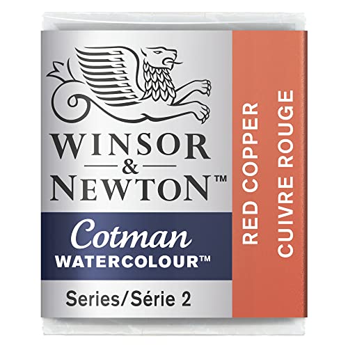 Winsor & Newton 0301471 Cotman Metallic Aquarellfarbe Studio Wasserfarben, lebendige hochwertige Farben mit sehr guten Verarbeitungseigenschaften, 1/2 Napf - Kupferrot von Winsor & Newton