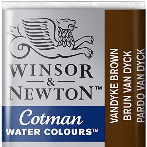 Winsor & Newton 0301676 Cotman Aquarellfarbe mit guter Transparenz, hervorragender Tönungsstärke und guten Maleigenschaften, Wasserfarbe im 1/2 Napf - Vandyke Braun von Winsor & Newton