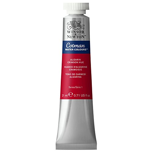 Winsor & Newton 0308003 Cotman Aquarellfarbe mit ausgezeichneter Transparenz, Farbkraft und Verarbeitungseigenschaften, Wasserfarbe 21ml Tube - Alizarinkarmesin Farbton von Winsor & Newton