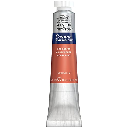 Winsor & Newton 0308471 Cotman Metallic Aquarellfarbe Studio Wasserfarben, lebendige hochwertige Farben mit sehr guten Verarbeitungseigenschaften, 21ml Tube - Kupferrot von Winsor & Newton