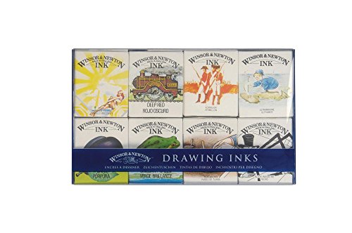 Winsor & Newton 1090094 Kalligraphie Set Henry, 8 Zeichentusche in 14ml Flaschen, funkelnde Farben mit hervorragender Transparenz für Pinsel, Kalligrafiefeder oder Airbrush Winsor & Newton 1090094 Kalligraphie Set Henry, 8 Zeichentusche in 14ml Flaschen, funkelnde Farben mit hervorragender Transparenz für Pinsel, Kalligrafiefeder oder Airbrush von Winsor & Newton
