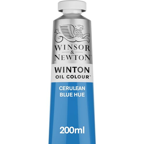 Winsor & Newton 1437138 Winton, feine hochwertige Ölfarbe - 200ml Tube mit gleichmäßiger Konsistenz, Lichtbeständig, hohe Deckkraft, Reich an Farbpigmenten - Cölinblau Farbton von Winsor & Newton