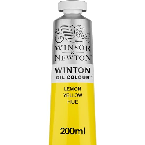Winsor & Newton 1437346 Winton, feine hochwertige Ölfarbe - 200ml Tube mit gleichmäßiger Konsistenz, Lichtbeständig, hohe Deckkraft, Reich an Farbpigmenten - Zitronengelb Farbton von Winsor & Newton