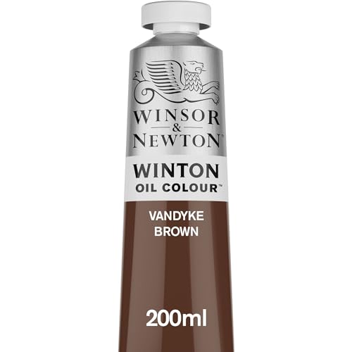 Winsor & Newton 1437676 Winton, feine hochwertige Ölfarbe - 200ml Tube mit gleichmäßiger Konsistenz, Lichtbeständig, hohe Deckkraft, Reich an Farbpigmenten - Vandyke Braun von Winsor & Newton