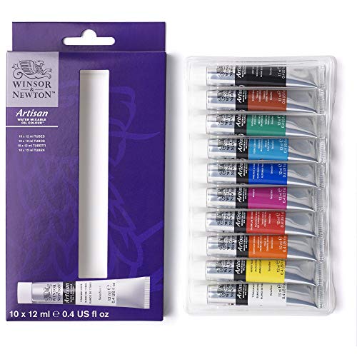 Winsor & Newton 1590271 Artisan wassermischbare Ölfarbe, hohe Pigmentkonzentration, gute Deckkraft & Lichtechtheit - Einsteigerset 10 Farben in 12ml Tuben von Winsor & Newton